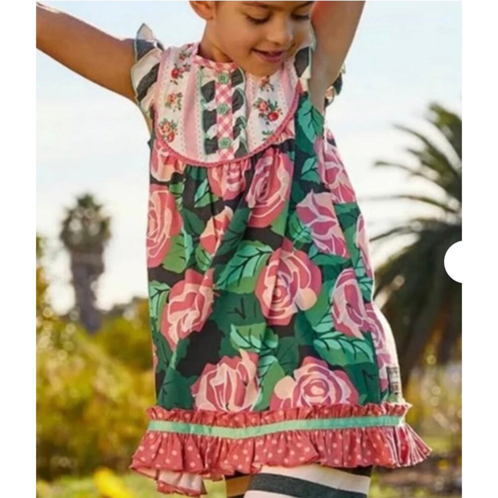 Matilda Jane Brilliant Daydream All Abloom Pink Roses Floral Dress Girls